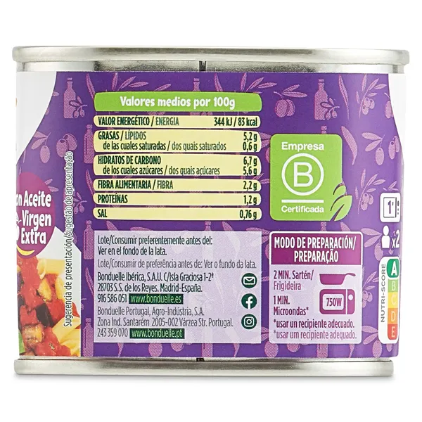Berenjenas a la mediterránea Bonduelle 375 g 3