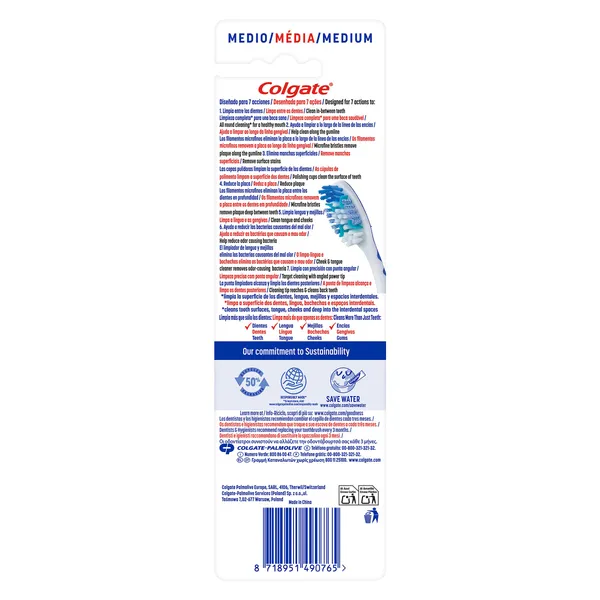Cepillo de dientes medio Colgate Total blister 1 + 1 unidad 4