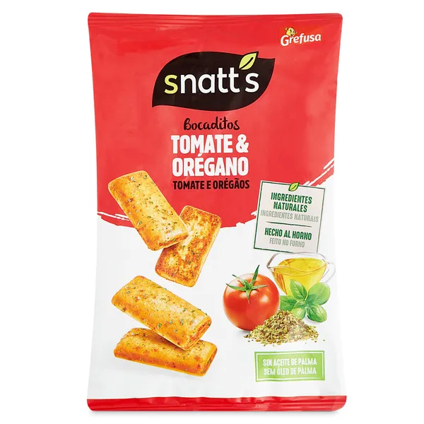 Bocaditos de tomate y orégano Snatt's bolsa 110 g