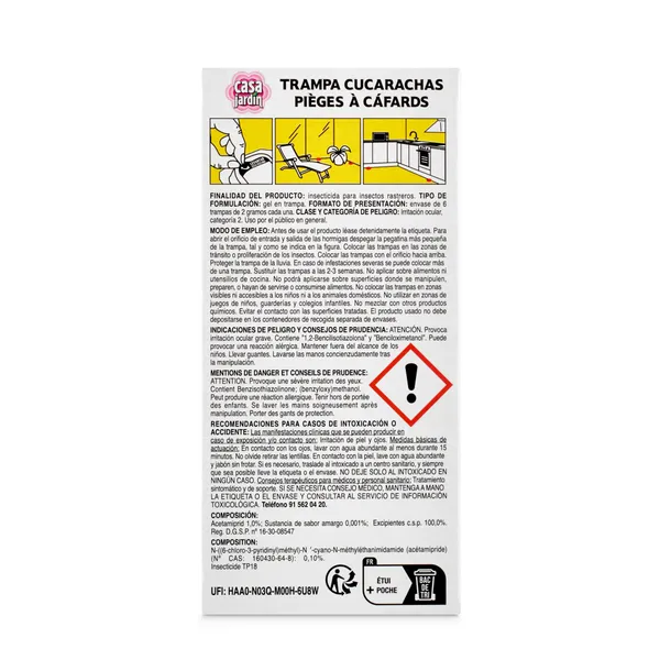 Trampa para cucarachas Casa Jardín caja 6 unidades 3