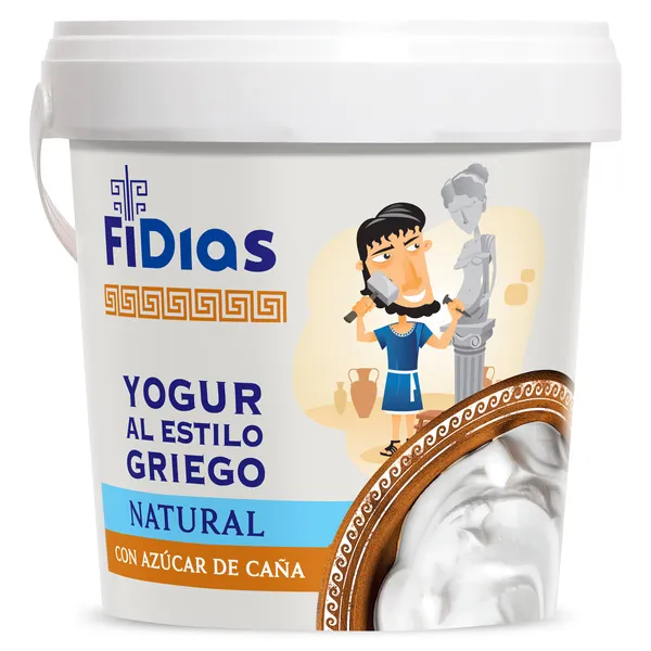Yogur estilo griego natural con azúcar de caña Fidias de Dia tarrina 1 kg 2