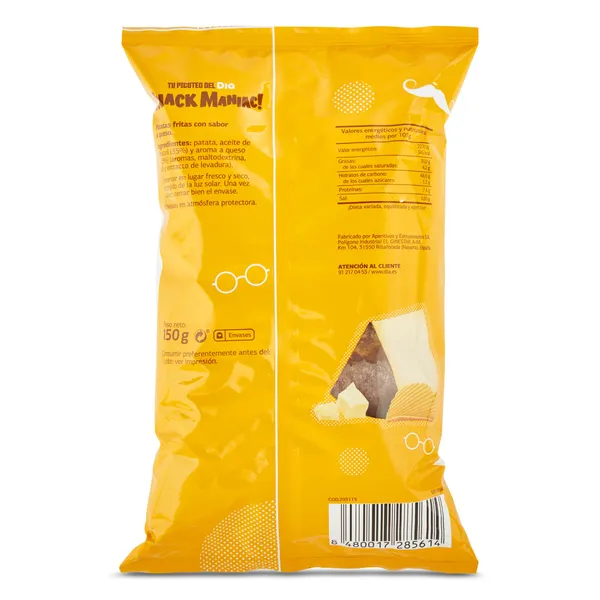 Patatas fritas sabor queso curado Snack Maniac de Dia bolsa 150 g 2