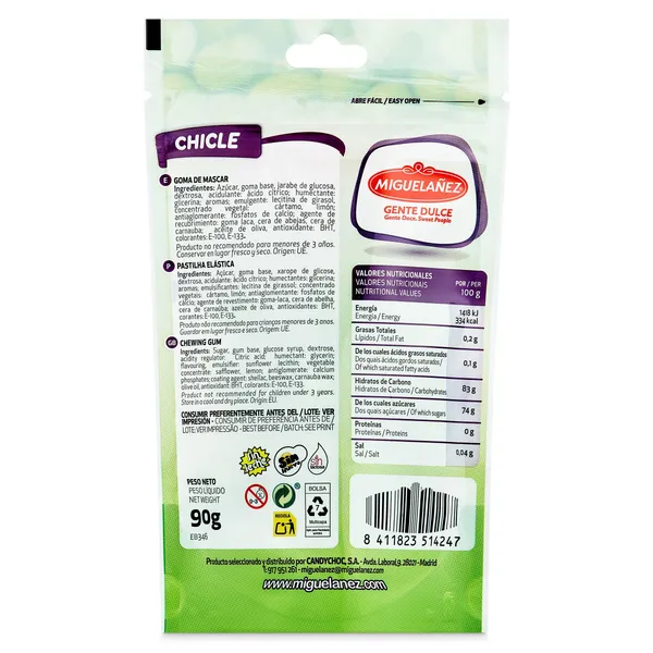Chicles de melón Migueláñez bolsa 125 g 2