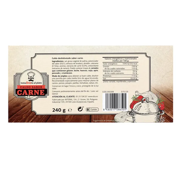 Caldo sabor a carne Dia Al punto caja 24 unidades 3