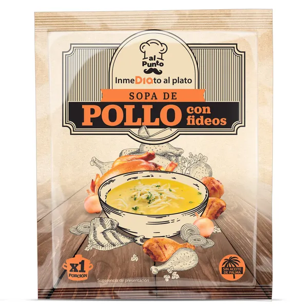 Sopa de pollo con fideos Dia Al Punto 71 g 2