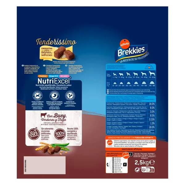 Alimento para perros adultos con buey y verduras Brekkies 2.5 Kg 3