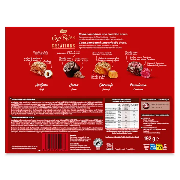 Bombones de chocolate Creations Caja Roja Nestlé caja 186 g 2
