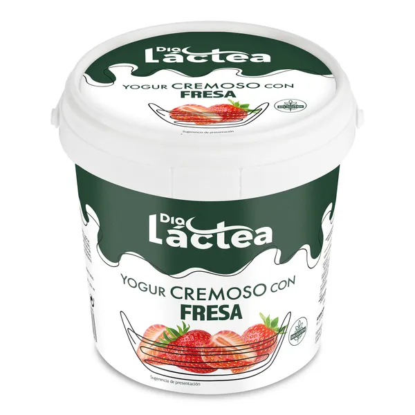 Yogur cremoso con fresa Dia Láctea tarrina 1 Kg 3