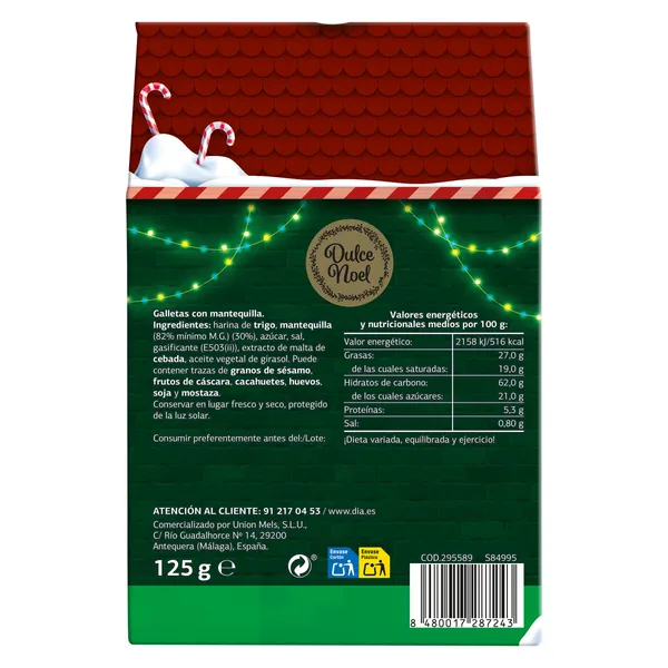Galletas con mantequilla Dulce Noel Dia caja 125 g 3