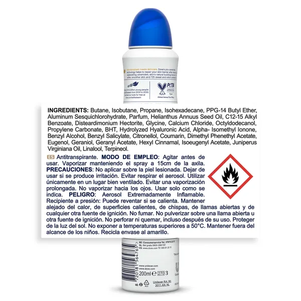 Desodorante advanced care original Dove spray 200 ml 3