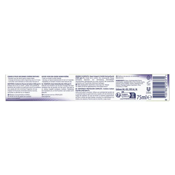 Pasta de dientes integral 8 complet Signal tubo 75 ml 2