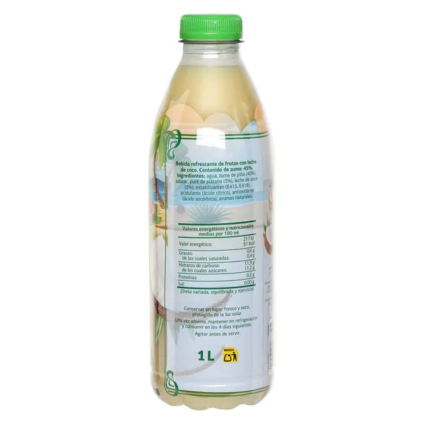 Bebida refrescante sabor piña colada Saborfera de Dia botella 1 L 2