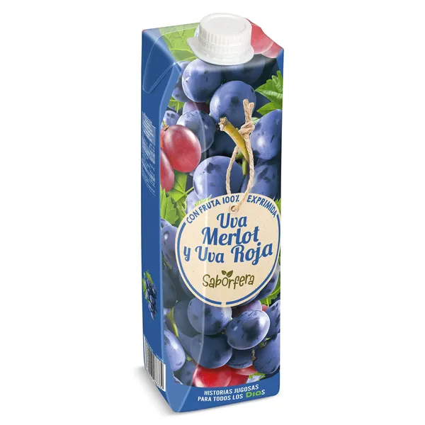 Zumo de uva Merlot y uva roja Dia Saborfera 1 L 3