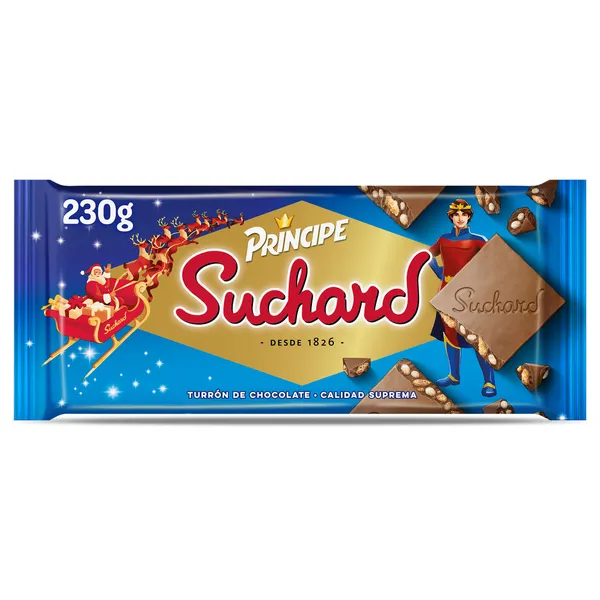 Turrón de chocolate y trocitos de galleta PrÍncipe Suchard 230 g