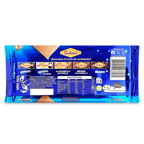 Turrón de chocolate y trocitos de galleta PrÍncipe Suchard 230 g 2