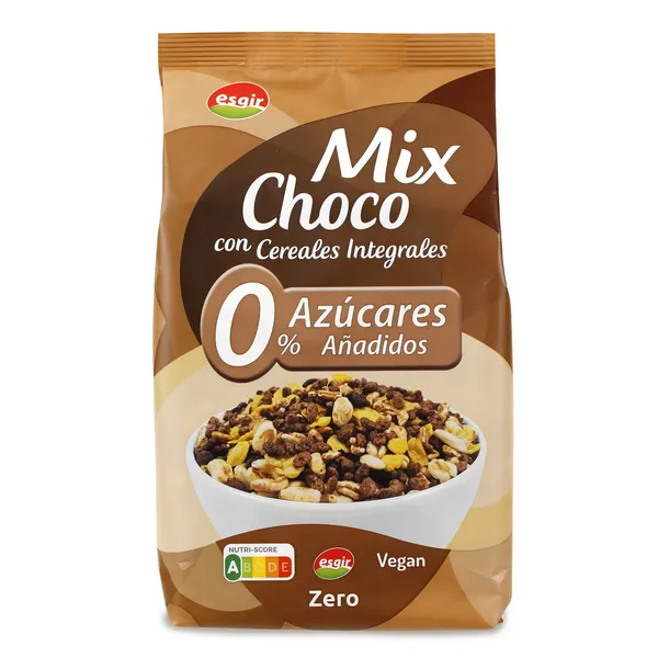 Cereales integrales 0% azúcares añadidos mix choco Esgir bolsa 250 g 2
