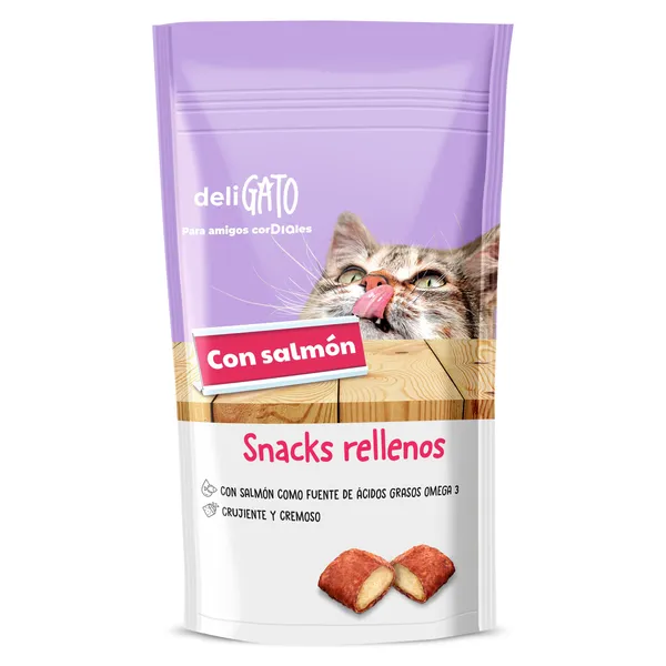 Snacks para gatos rellenos con salmón Dia Deligato 60 g 2