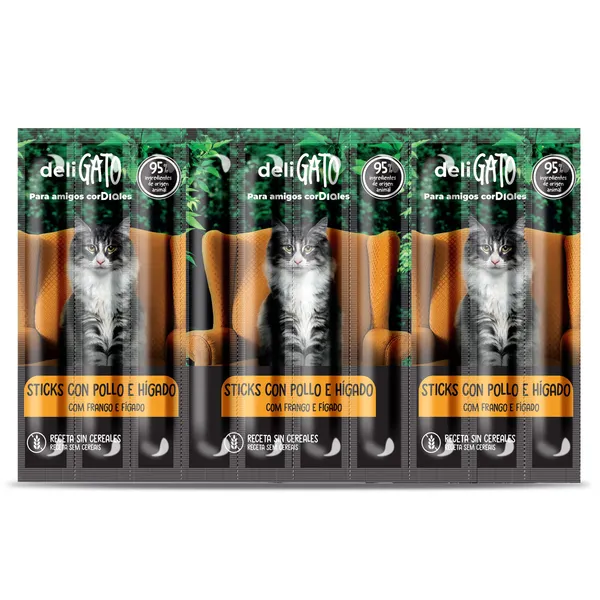 Snack para gatos sticks de pollo e hígado Dia Deligato 10 x 5 g 2