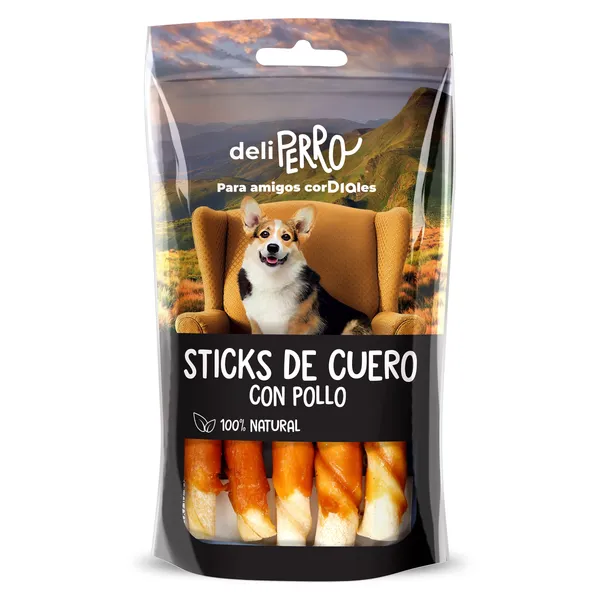 Snack para perros sticks de cuero con pollo Deliperro de Dia bolsa 80 g 2