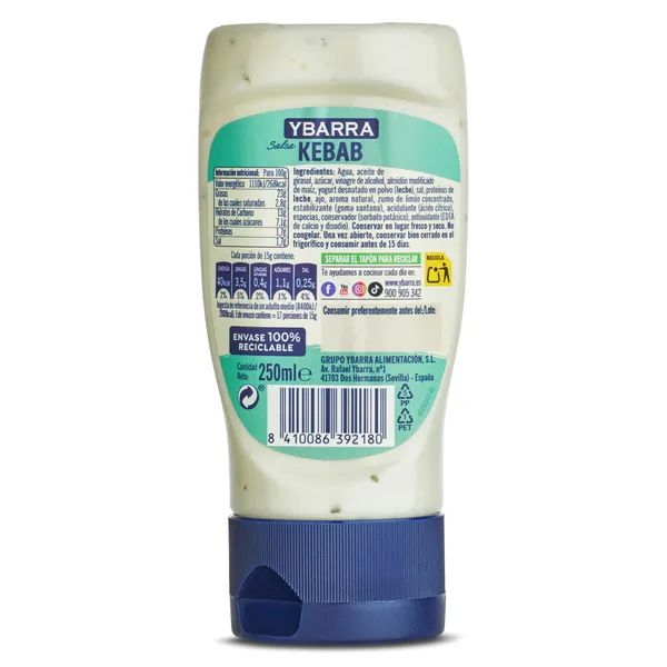 Salsa kebab Ybarra 250 ml 3