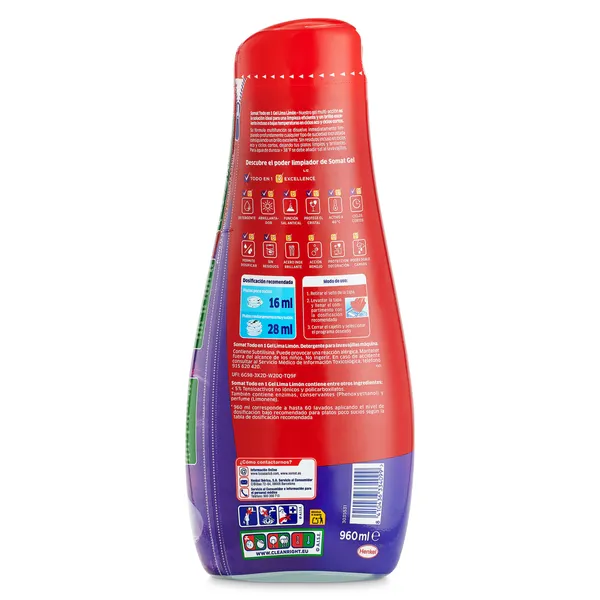 Gel para lavavajillas Somat 960 ml 3