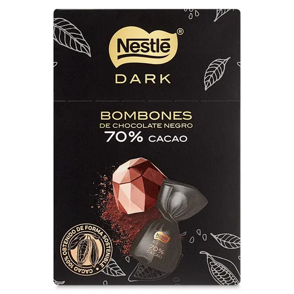 Bombones de chocolate negro 70% cacao Nestlé Dark caja 142 g 2