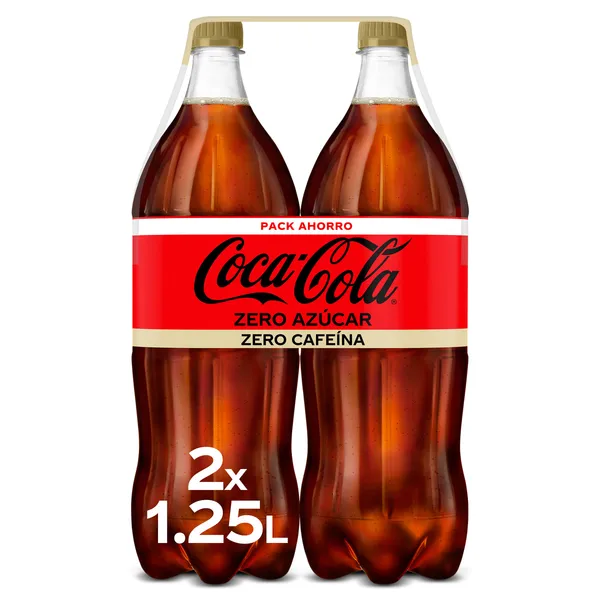 Coca-Cola zero azúcar zero cafeína 2 x 1,25 L 2
