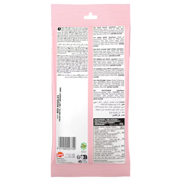 Golosinas red noodles Damel bolsa 200 g 2