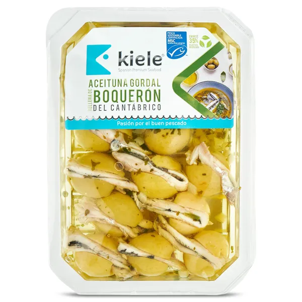 Aceituna gordal rellena de boquerón del Cantábrico MSC Kiele bandeja 150 g