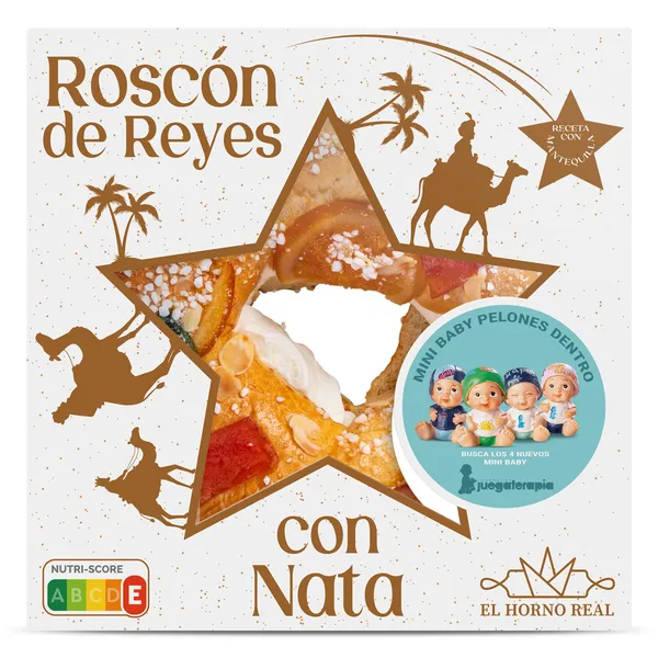Roscón de Reyes relleno de nata El Horno Real Dia caja 900 g 2
