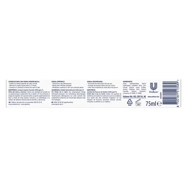 Pasta de dientes integral 8 interdental Signal tubo 75 ml 3