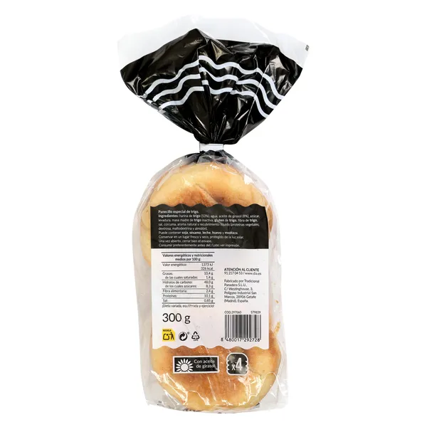 Pan de hamburguesa brioche El Molino de Dia 300 g 3