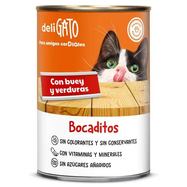 Alimento para gatos bocaditos con buey y verduras Dia Deligato 400 g 2