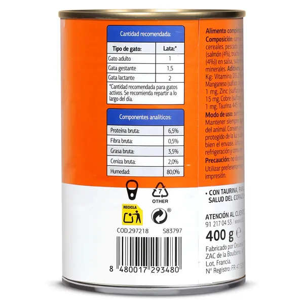 Alimento para gatos bocaditos con trucha, salmón y verduras Dia Deligato 400 g 4