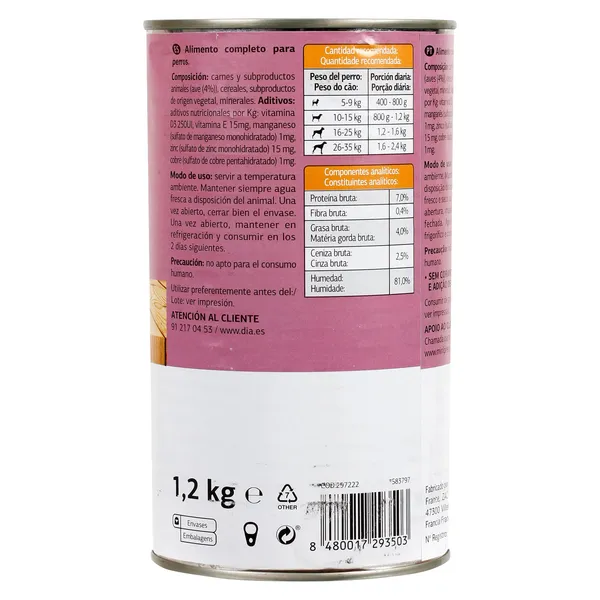 Alimento para perros de albóndigas con salsa con ave Dia Deliperro 1.2 Kg 4