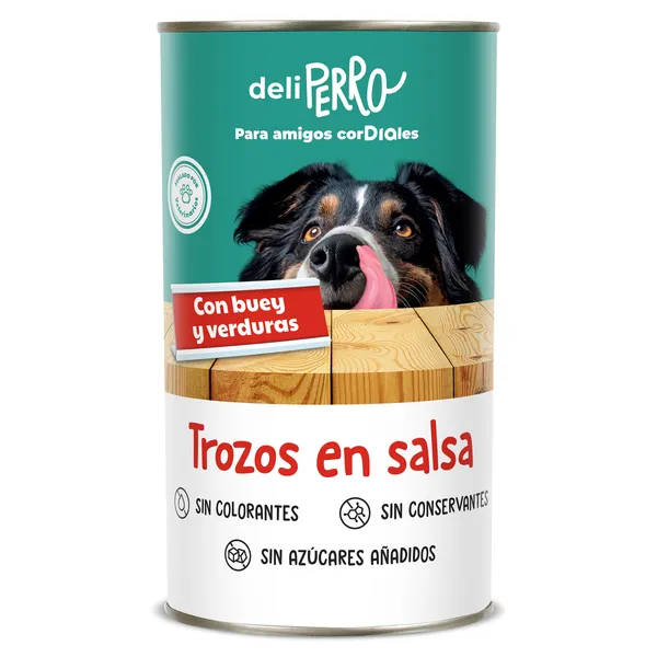 Alimento para perros trozos en salsa con buey y verduras Dia Deliperro 1.25 Kg 2