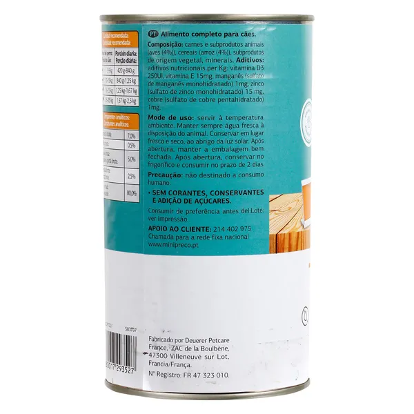 Alimento para perros trozos en salsa con ave y arroz Deliperro de Dia lata 1.25 Kg 4