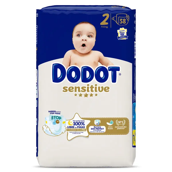Pañales 4-8 kg talla 2 Dodot 58 unidades 2