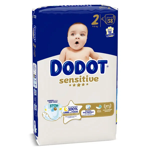 Pañales 4-8 kg talla 2 Dodot 58 unidades 3
