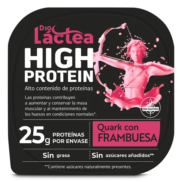 Preparado de queso quark con frambuesa alto en proteínas Dia Láctea tarrina 200 g 2