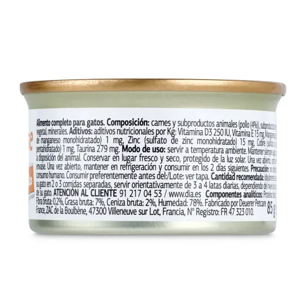 Mousse para gatos con pollo Dia Deligato 85 g 3