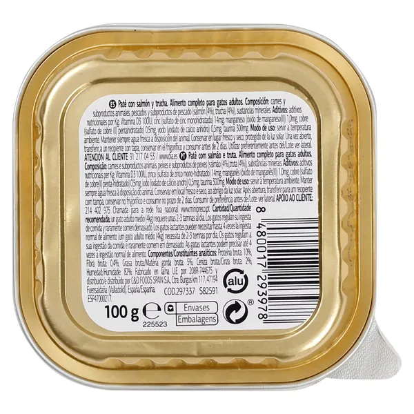 Paté para gato con salmón y trucha Dia Deligato 100 g 4