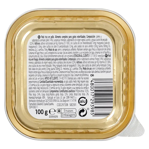 Paté para gato esterilizado con pollo Deligato de Dia tarrina 100 g 4