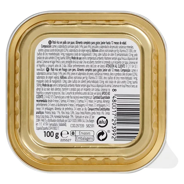 Paté para gato junior con pollo y pavo Deligato de Dia tarrina 100 g 4