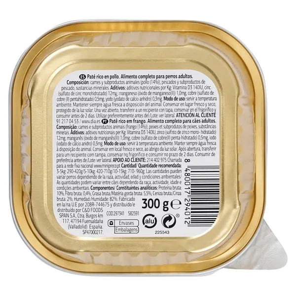 Paté para perro con pollo Dia Deliperro 300 g 4