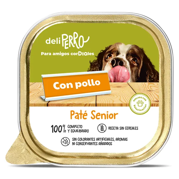 Paté para perros senior con pollo Dia Deliperro 300 g 2