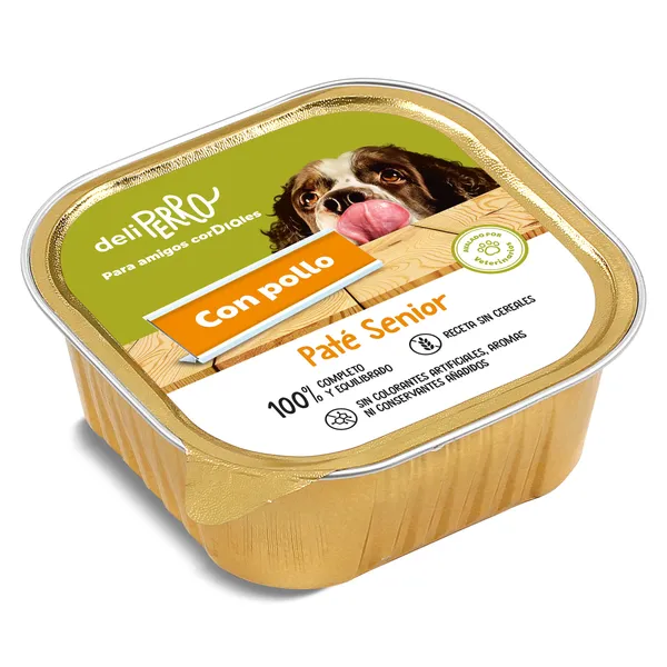 Paté para perros senior con pollo Dia Deliperro 300 g 3