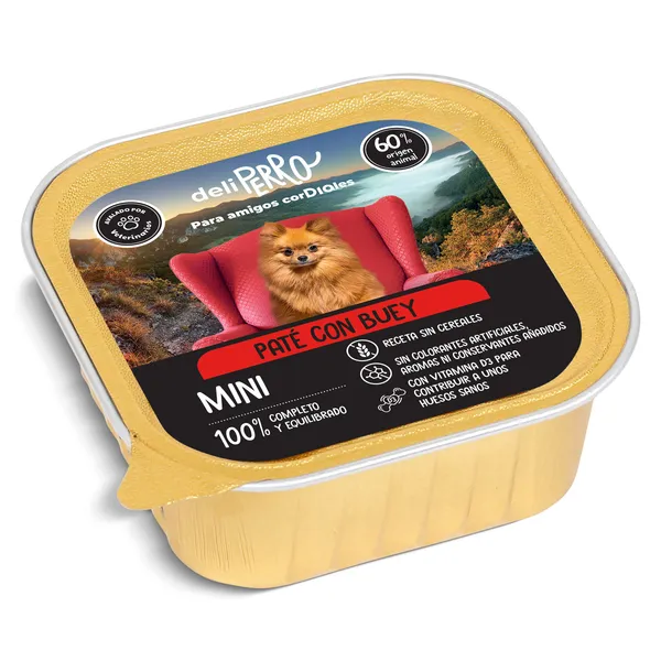 Paté para perros mini con buey Dia Deliperro 150 g 3