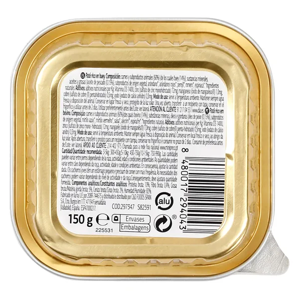 Paté para perros mini con buey Dia Deliperro 150 g 4