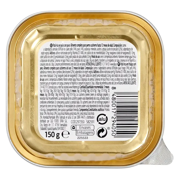 Paté para perros mini junior con pollo y pavo Deliperro de Dia tarrina 150 g 4